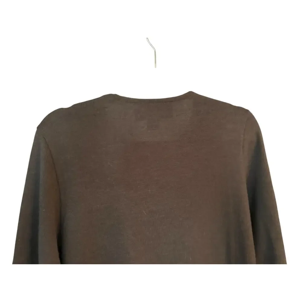 Peruvian Connection Baby Alpaca Wool Sweater L  Long Line Classic Simple FLAW